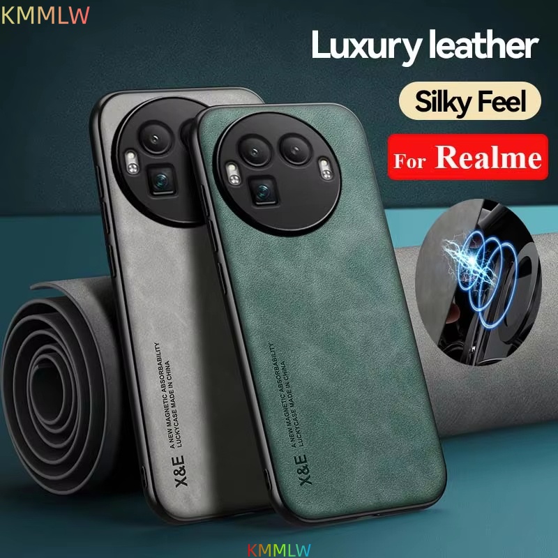Car Phone Holder Magnetic - เคสกันกระแทกสำหรับเรียลมี GT8 โปรฝาครอบป้องกันแม่เหล็กที่วางโทรศัพท์ในรถยนต์ Coque Fundas สำหรับเรียลมี