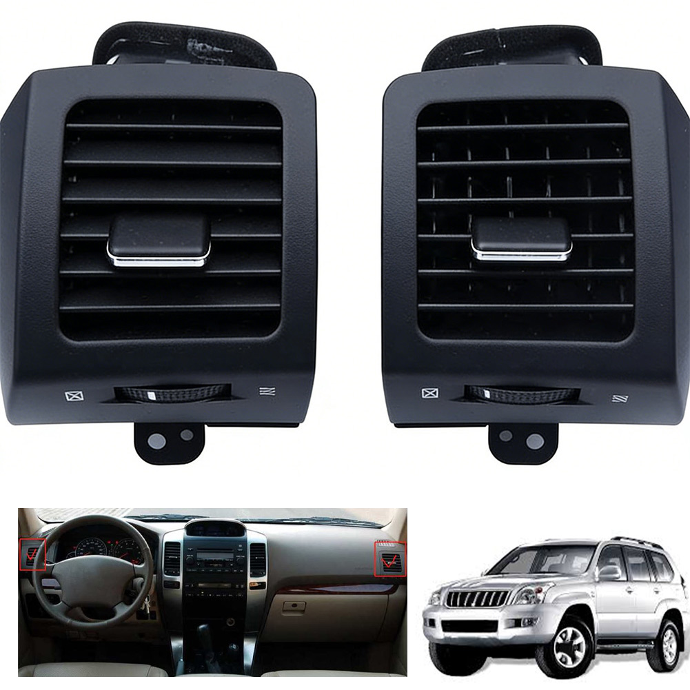 Car Accessories Light - ช่องระบายอากาศพลาสติกสีดำคู่ รุ่นใหม่ล่าสุด สำหรับด้านขวา สำหรับรถยนต์โตโยต้า ปราโด ปี