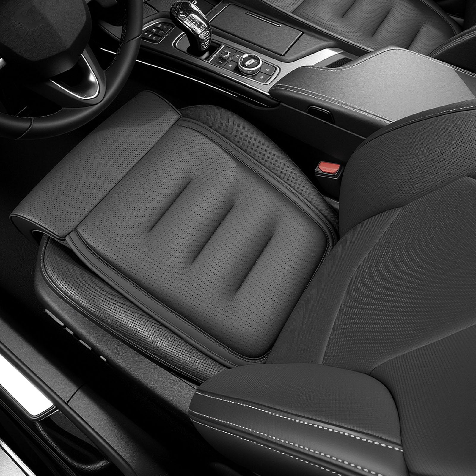 Car Seat Cushion Memory Foam - เบาะรองนั่งในรถยนต์สำหรับการขับขี่ หนังแท้ ระบายอากาศได้ดี รองรับขาอย่างสบาย เบาะรองนั่งเมมโมรี่โฟมสำหรับรถยนต์ SUV