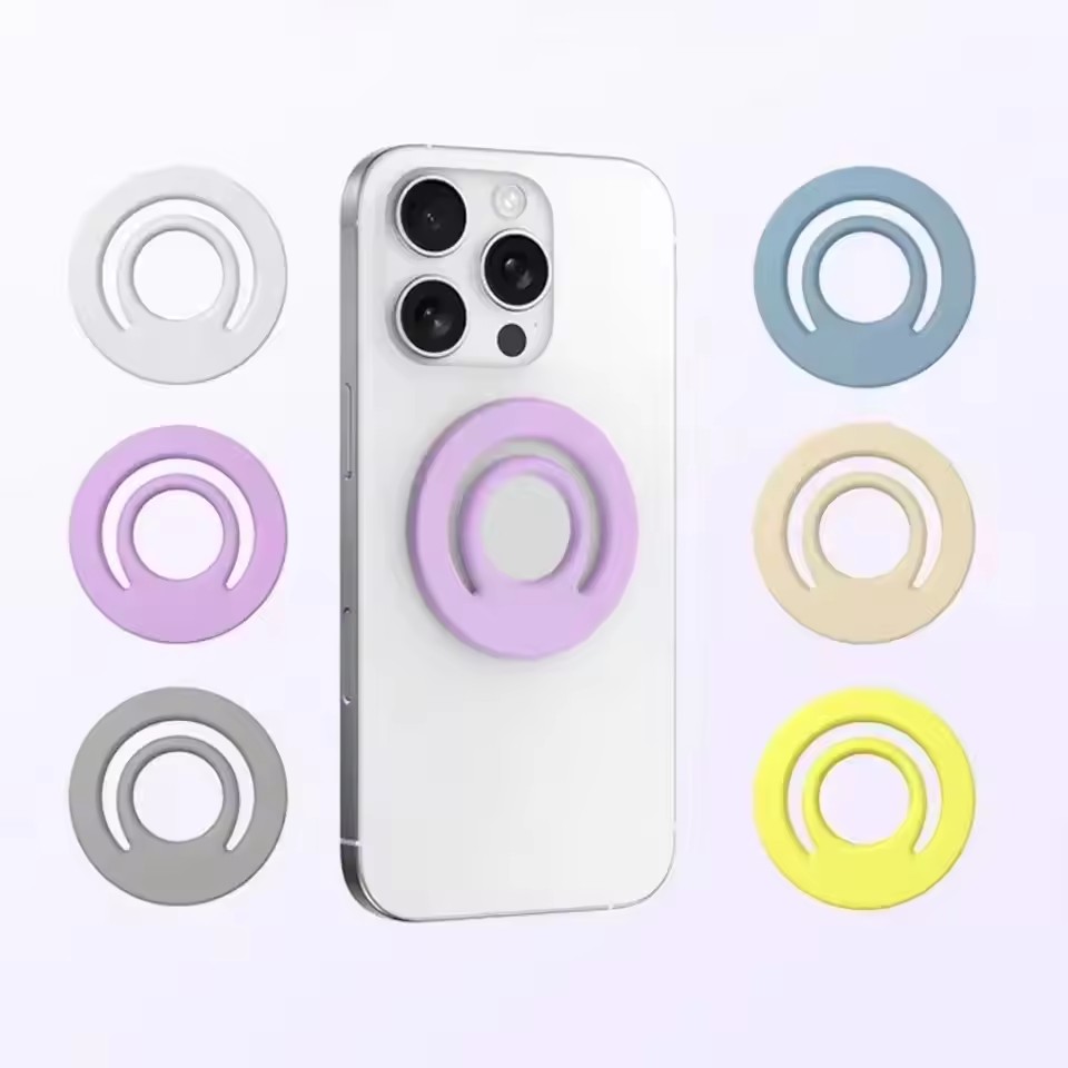 Car Accessories Phone Holder - ที่วางโทรศัพท์มือถือแบบแม่เหล็กซิลิโคนพร้อมแหวนนิ้วสำหรับ iPhone 16 15 14 Pro