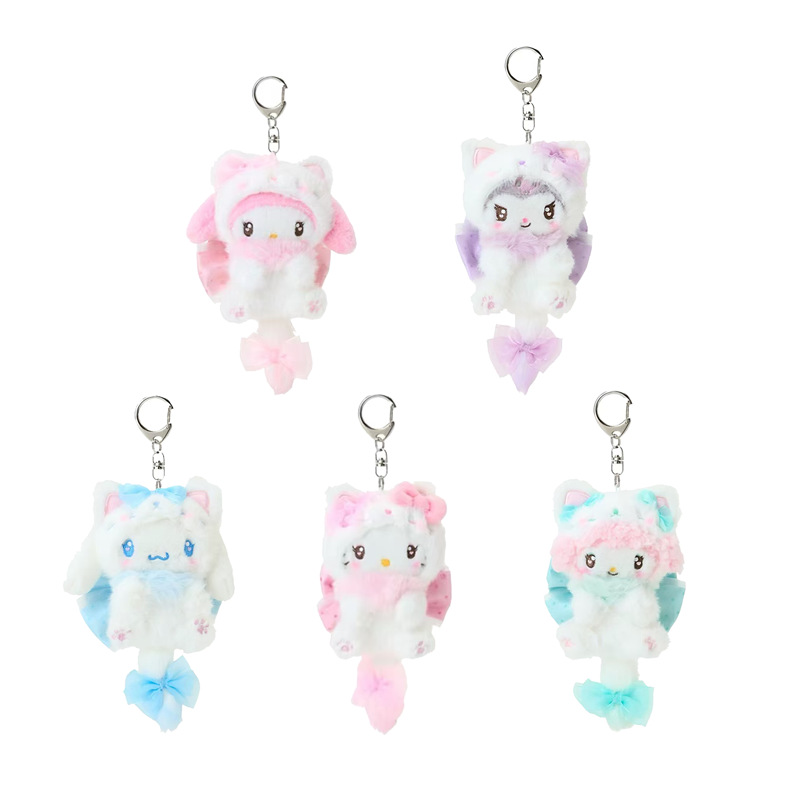 Car Accessories Japan - ตุ๊กตาเฮลโล คิตตี้ ครีมแคท โบว์นอต คอสตูม บิ๊กเทล