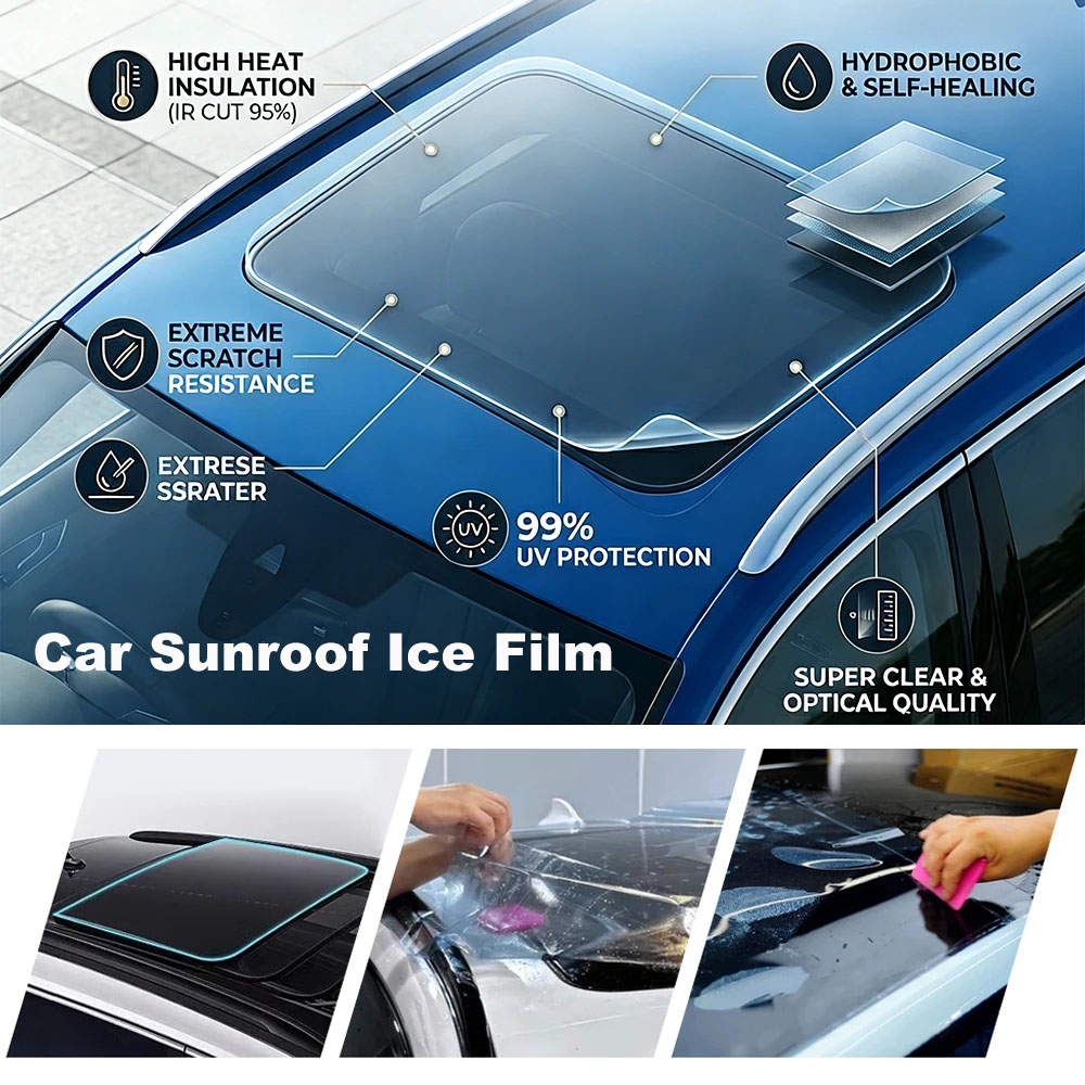 Tinted Window Film - ฟิล์มกันความร้อนสำหรับหลังคาซันรูฟรถยนต์ 7.5 ล้านตารางเมตรต่อชั่วโมง ป้องกันรังสียูวี ฟิล์มติดกระจกหลังคาพาโนรามา ฟิล์มกันแดดสำหรับฤดูร้อน
