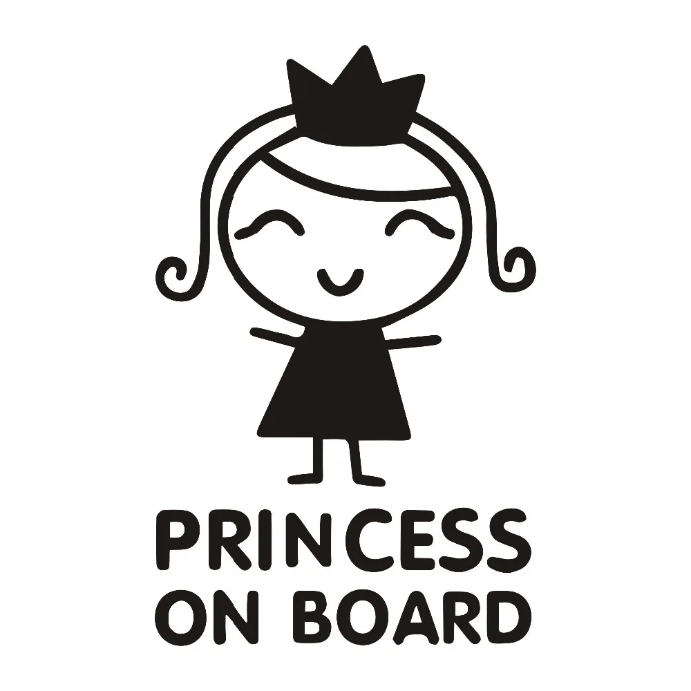Car Accessories Girl - สติกเกอร์รถยนต์บุคลิกภาพ Princess On Board เด็กสาวจัดแต่งทรงผมสติกเกอร์ไวนิลกันน้ำรถอุปกรณ์เสริม10ซม.* 13ซม.