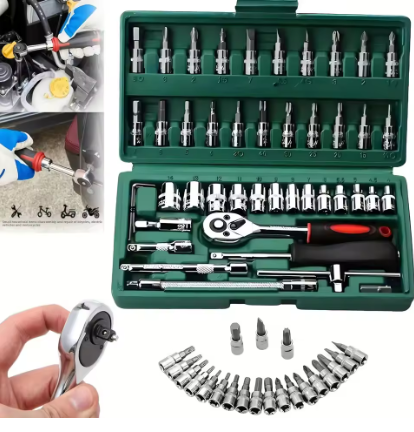 Car Accessories Workshop - ชุดประแจบล็อก 46 ชิ้น ขนาด 1/4 นิ้ว