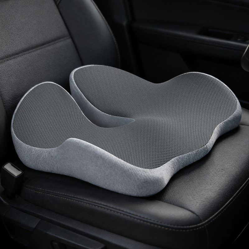 Car Seat Cushion Memory Foam - เบาะรองนั่งในรถยนต์แบบพกพา ทำจากเมมโมรี่โฟมแบบคืนตัวช้า รองรับสรีระ นั่งสบาย ระบายอากาศได้ดี ช่วยบรรเทาอาการปวดหลังและปวดเอว