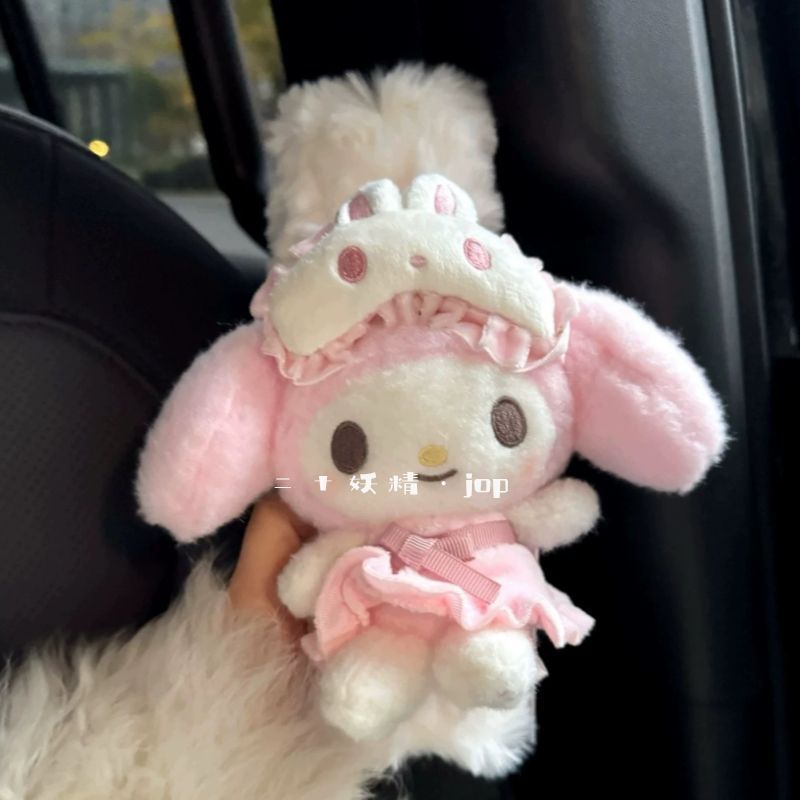 Car Accessories Japan - ซานริโอ ที่หุ้มเข็มขัดนิรภัยในรถยนต์ ตุ๊กตามายเมโลดี้ การ์ตูน ของแท้ อุปกรณ์ตกแต่งภายในรถยนต์
