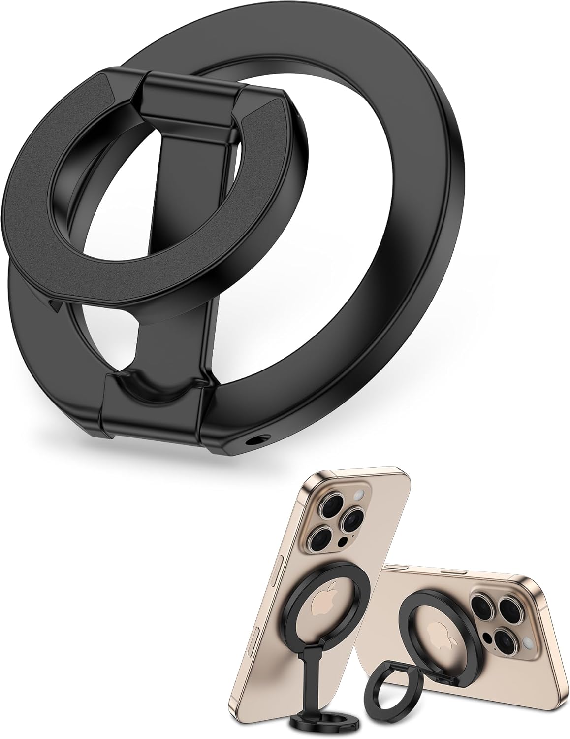 Car Accessories Phone Holder - ที่ยึดโทรศัพท์แบบวงแหวนแม่เหล็กสองด้าน ปรับระดับได้ ใช้เป็นขาตั้งได้ สำหรับ MagSafe iPhone
