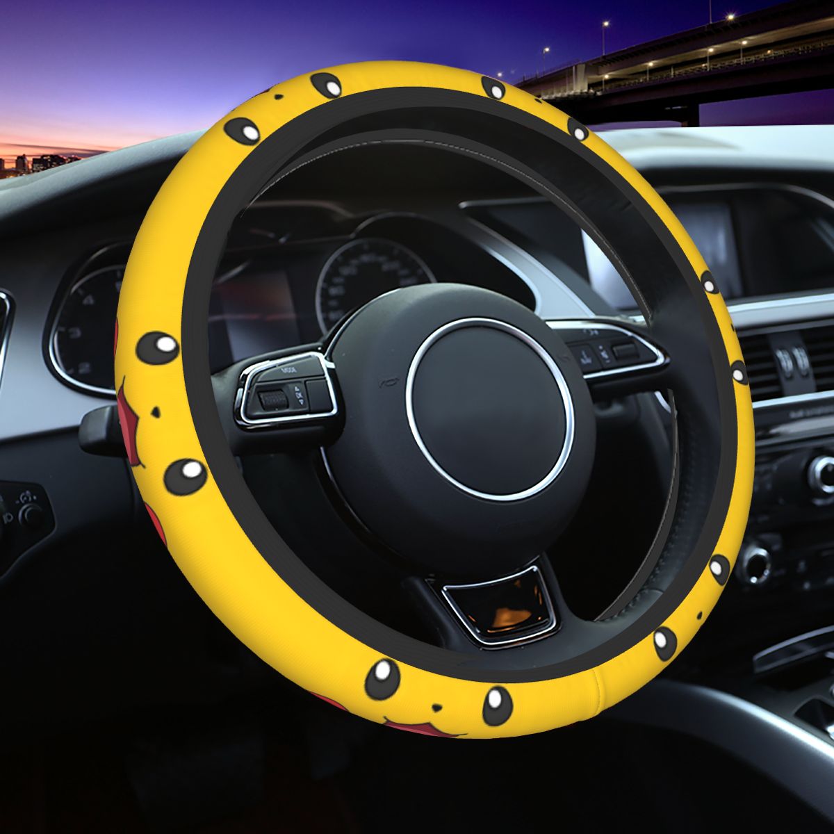 Car Accessories Girl - ปลอกหุ้มพวงมาลัย B-Bikachus Smile สำหรับสาวๆ ระบายอากาศได้ดี น่ารัก