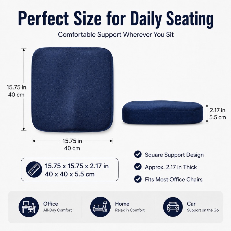 เบาะรองนั่งเมมโมรี่โฟมหนา 40x4 - Car Seat Cushion Memory Foam บทวิจารณ์และราคา