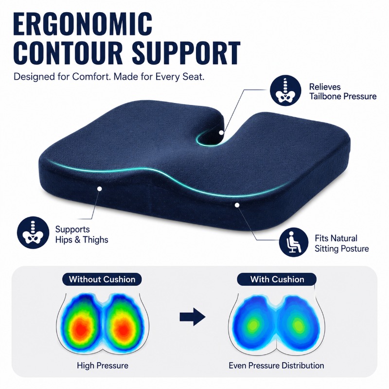 เบาะรองนั่งเมมโมรี่โฟมหนา 40x4 - Car Seat Cushion Memory Foam บทวิจารณ์และราคา