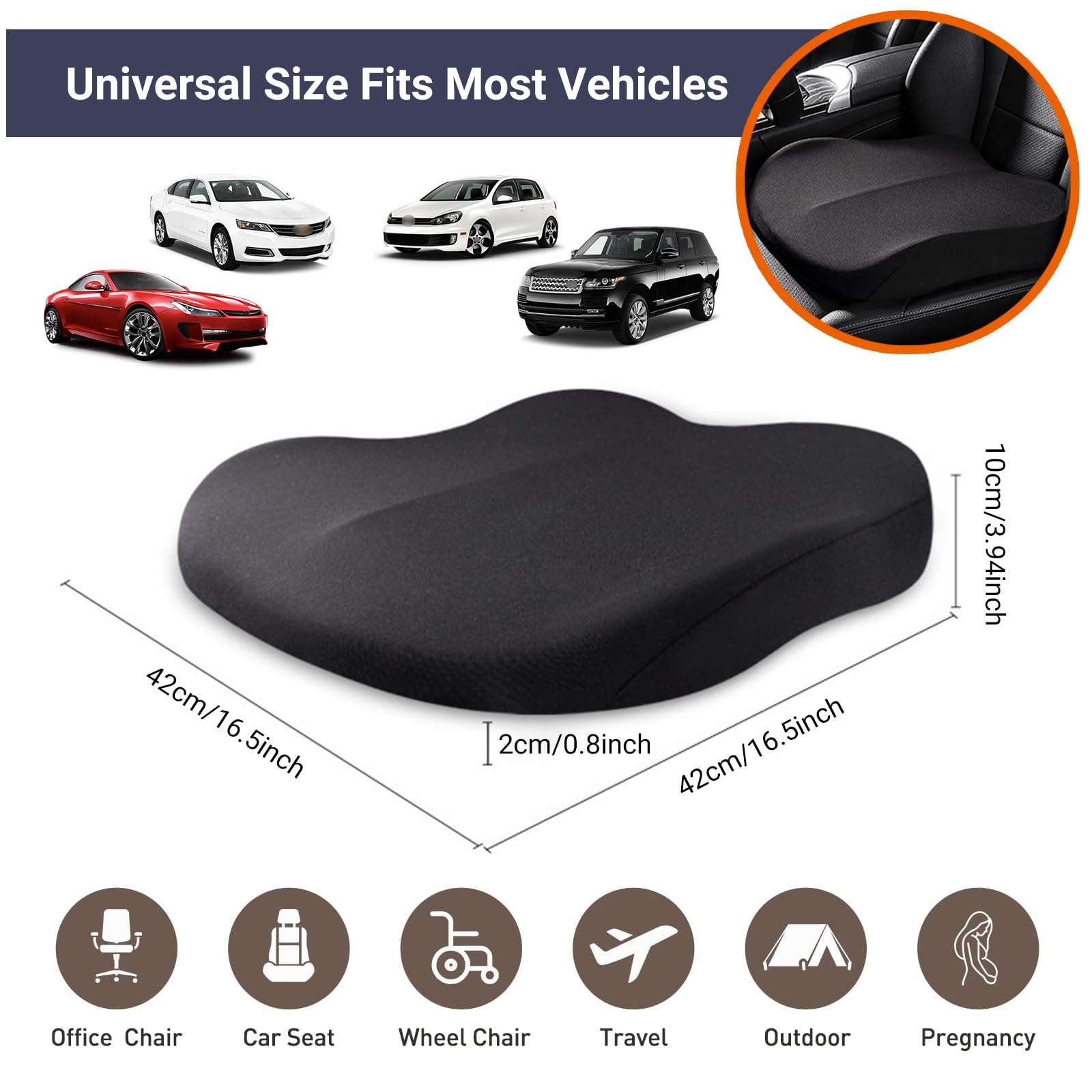 เบาะรองนั่งเมมโมรี่โฟมแบบคืนตั - Car Seat Cushion Memory Foam บทวิจารณ์และราคา